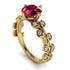 Leaves All Around Yellow Gold Ruby Ring - Sydney 2ct No. 10